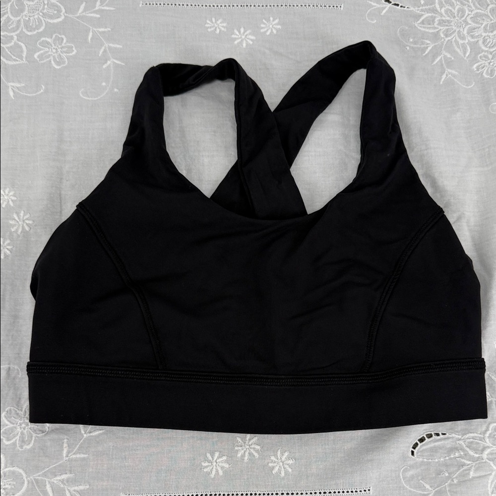 Lululemon Sports Bra Wm 8 Black Pullover Athletic Yoga Workout